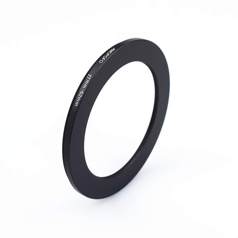 Amopofo 77 to 62mm Metal Ring/77mm to 62mm Step Down Rings Filter Adapter for UV,ND,CPL,Metal Step Down Rings,Compatible with All 77mm Camera Lenses & 62mm Accessories - Image 2